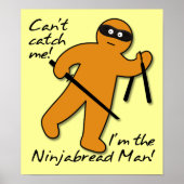 NinjaBroad Man Ninja Gingerbread Funny Poster Sign (Vorne)