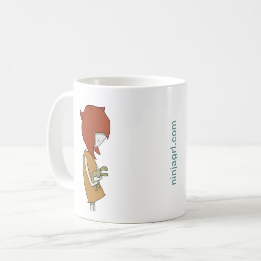 ninjagrl u. Schildkröte-Tasse Kaffeetasse (Vorderseite Links)