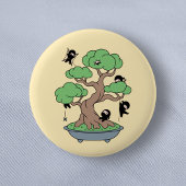 Ninjas in Bonsai Tree on Yellow Button