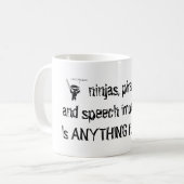 ninjas, Piraten und Sprachebehinderungen Kaffeetasse (Vorderseite Links)