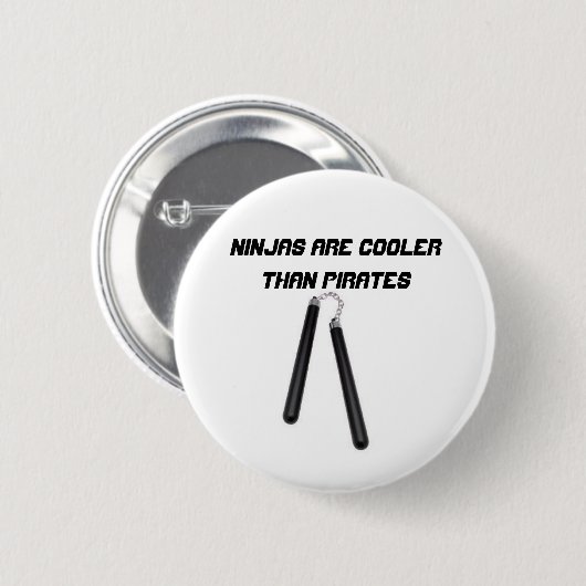 Ninjas sind cooler als Piraten Button (Vorne & Hinten)
