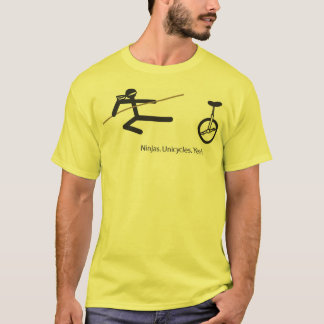 "Ninjas. Unicycles. Ja." Shirt im Gelb