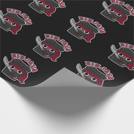 Ninjava Funny Ninja Java Kaffee Pub Dark BG Geschenkpapier (Ecke)