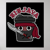 Ninjava Funny Ninja Java Kaffee Pub Dark BG Poster (Vorne)