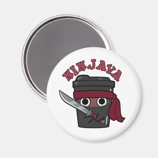 Ninjava Funny Ninja Java Kaffee Pub Magnet (Vorderseite/Rückseite)