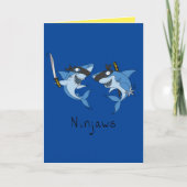 Ninjaws Ninja Sharks Funny Greeting Card Karte (Vorderseite)