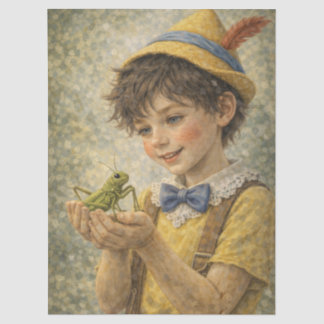 niño con saltamontes seidenpapier