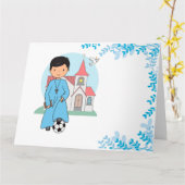 Niño Primera Comunión Fútbol Karte (Gelbe Blume)