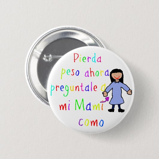 ninos en espanol Knopf Button (Vorne & Hinten)