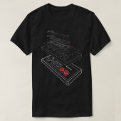 Nintendo NES Controller Exploded Schematic Graphic T-Shirt (Design vorne)