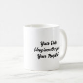 Ninth 9 Year Anniversary with Personalization Kaffeetasse (VorderseiteRechts)