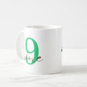 Ninth 9 Year Anniversary with Personalization Kaffeetasse (Vorderseite Links)