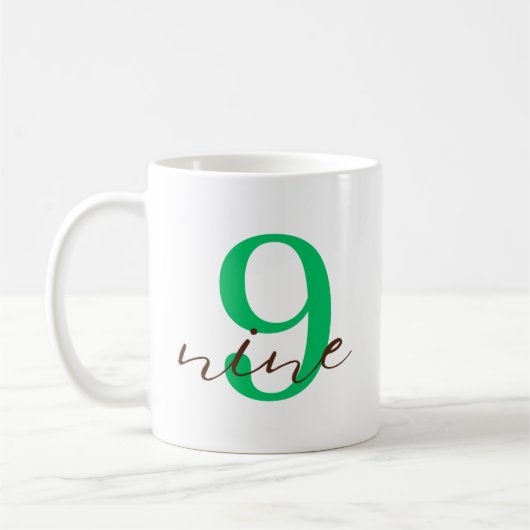 Ninth 9 Year Anniversary with Personalization Kaffeetasse (Links)