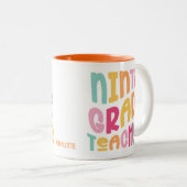 Ninth Grade Teacher Colorful Text Zweifarbige Tasse (VorderseiteRechts)