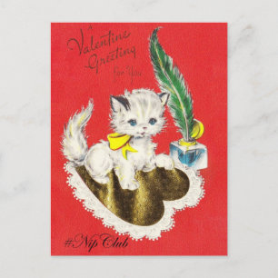 Nipclub Vintag Valentine's Dat Postcard White Kit Feiertagspostkarte