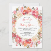 Nippen Sie und sehen Sie an Babykorallenrotem rosa Einladung (Vorderseite)