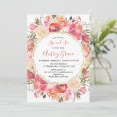 Nippen Sie und sehen Sie an Babykorallenrotem rosa Einladung (Stehend Vorderseite)