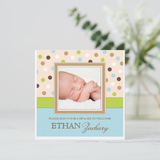 Nippen Sie und sehen Sie an Einladung (Stehend Vorderseite)