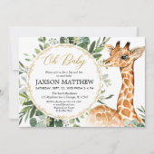 Nippen Sie und sehen Sie an Giraffen-Babyparty, Einladung (Vorderseite)