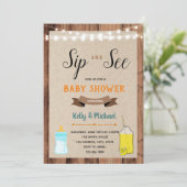 Nippen Sie und sehen Sie an Limonadeduschen-Party Einladung (Stehend Vorderseite)