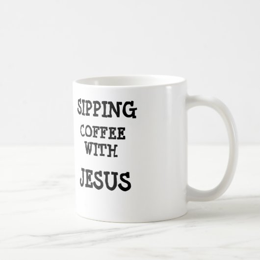 Nippender Kaffee mit Jesus-Tasse Kaffeetasse (Rechts)