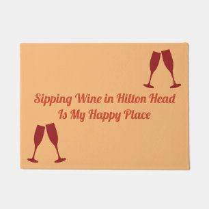 Nippender Wein in Hilton Head mit Gläsern Fußmatte