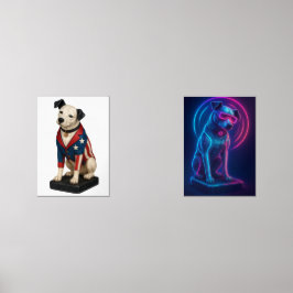 Nipper RCA Victor Dog Art in American Flag Blazer Bilderwand Sets