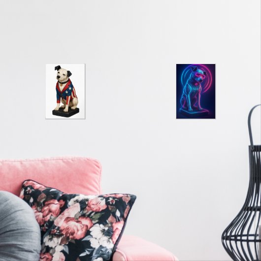 Nipper RCA Victor Dog Art in American Flag Blazer Bilderwand Sets (Wohnzimmer)