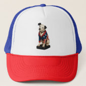 Nipper RCA Victor Dog Art in American Flag Blazer Truckerkappe (Vorderseite)