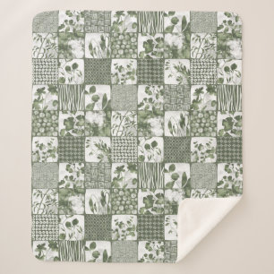 Nippon Cheater Quilt Olivgrün Weiß Sherpadecke