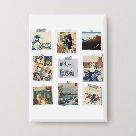 NIPPON Japanese Ukiyo-e Button (Vorderseite)