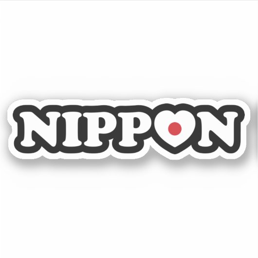 Nippon Liebe Heart Flag Sticker (Vorderseite)