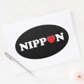 Nippon Liebe Heart Oval Aufkleber (Umschlag)