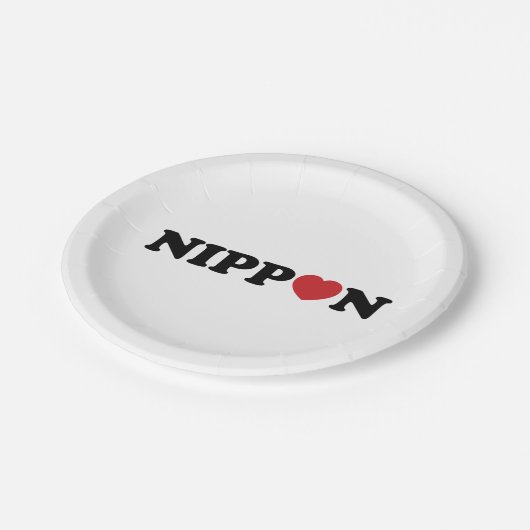 Nippon Liebe Heart Pappteller (Schrägansicht)