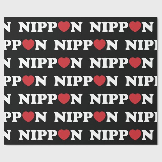 Nippon Liebe Heart Wrapping Paper Geschenkpapier (Flach)