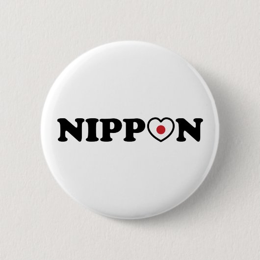 Nippon Liebe Herzenflagge Button (Vorderseite)