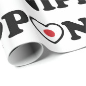 Nippon Liebe Herzenflagge Geschenkpapier (Rolleneckpunkt)