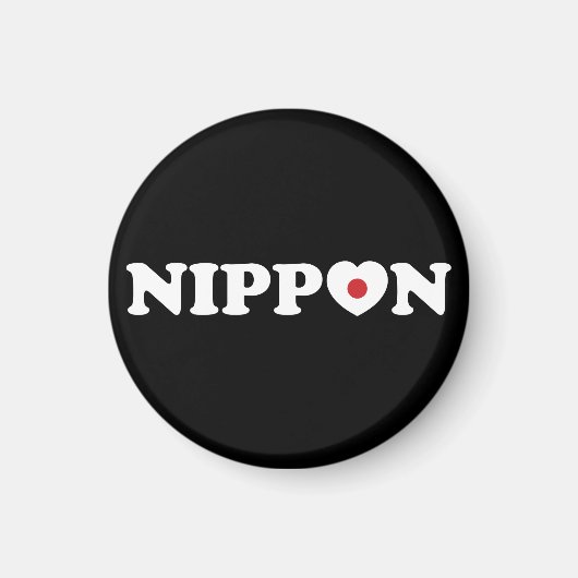 Nippon Liebe Herzenflagge Magnet (Vorne)