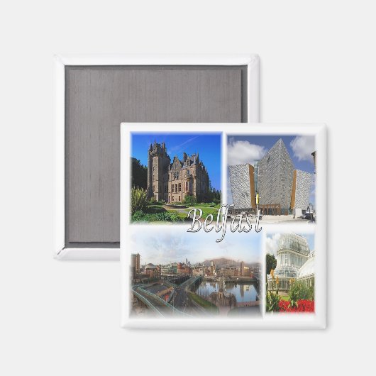 NIR006 BELFAST, Nordirland, Kühlschrank Magnet (Vorderseite/Rückseite)