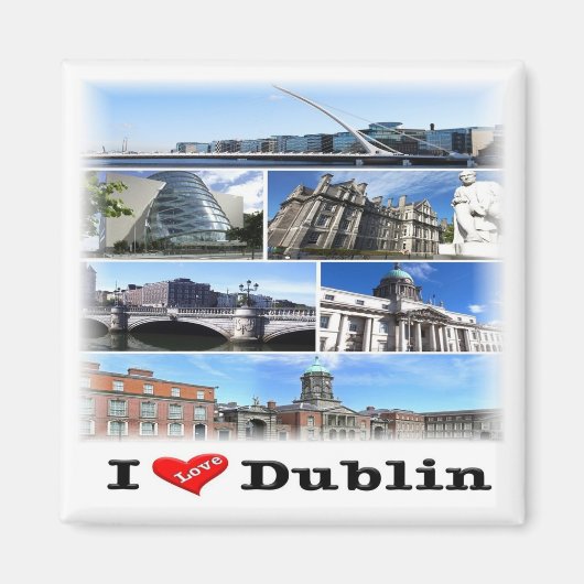 NIR011 DUBLIN "I LIEBE", Nordirland, Kühlschrank Magnet (Vorne)