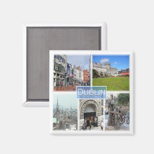 NIR012 DUBLIN, Nordirland, Kühlschrank Magnet (Vorderseite/Rückseite)