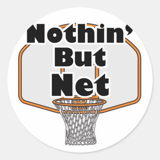 nirgendwo, aber netto Basketballkorb Runder Aufkleber (Vorderseite)