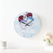 Nirgendwo, aber von hier oben Ladybug Illustration Große Wanduhr (Zuhause)