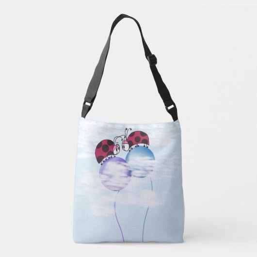 Nirgendwo, aber von hier oben Ladybug Illustration Tragetaschen Mit Langen Trägern (Rückseite)