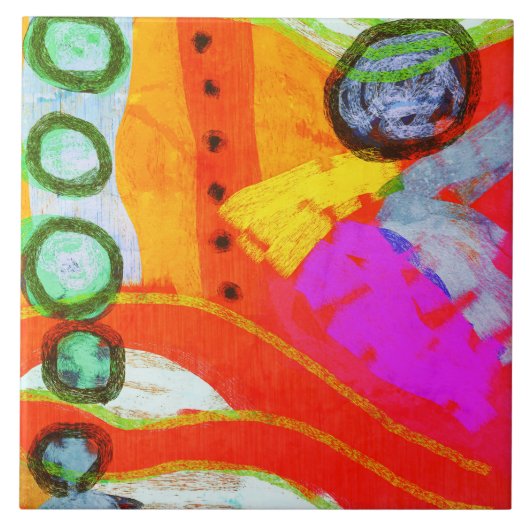 Nirgendwo Abstrakte digitale Malerei Fliese (Vorderseite)