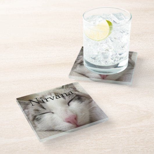 Nirvana Cat Glasuntersetzer (Schrägansicht)