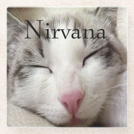 Nirvana Cat Glasuntersetzer (Vorderseite)
