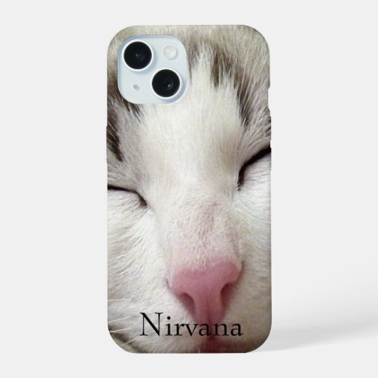 Nirvana Cat iPhone 15 Hülle (Rückseite)