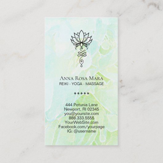 *~* Nirvana Lotus Ombre Yoga . Heilige Geometrie Visitenkarte (Rückseite)