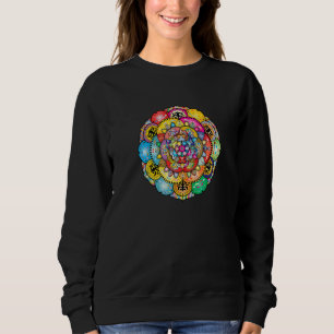 Nirvana Mandala Chakra Sacred Fraktal Yoga Mantra Sweatshirt